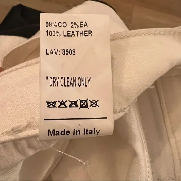 R13 Ultra Rare Chaps sz 26 WHITE denim and LAMBSKIN jeans - Picture 6 of 7